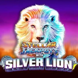 Stellar Jackpots with Silver Lion slot visual from Lightning Box Game available on pinetargrill.com